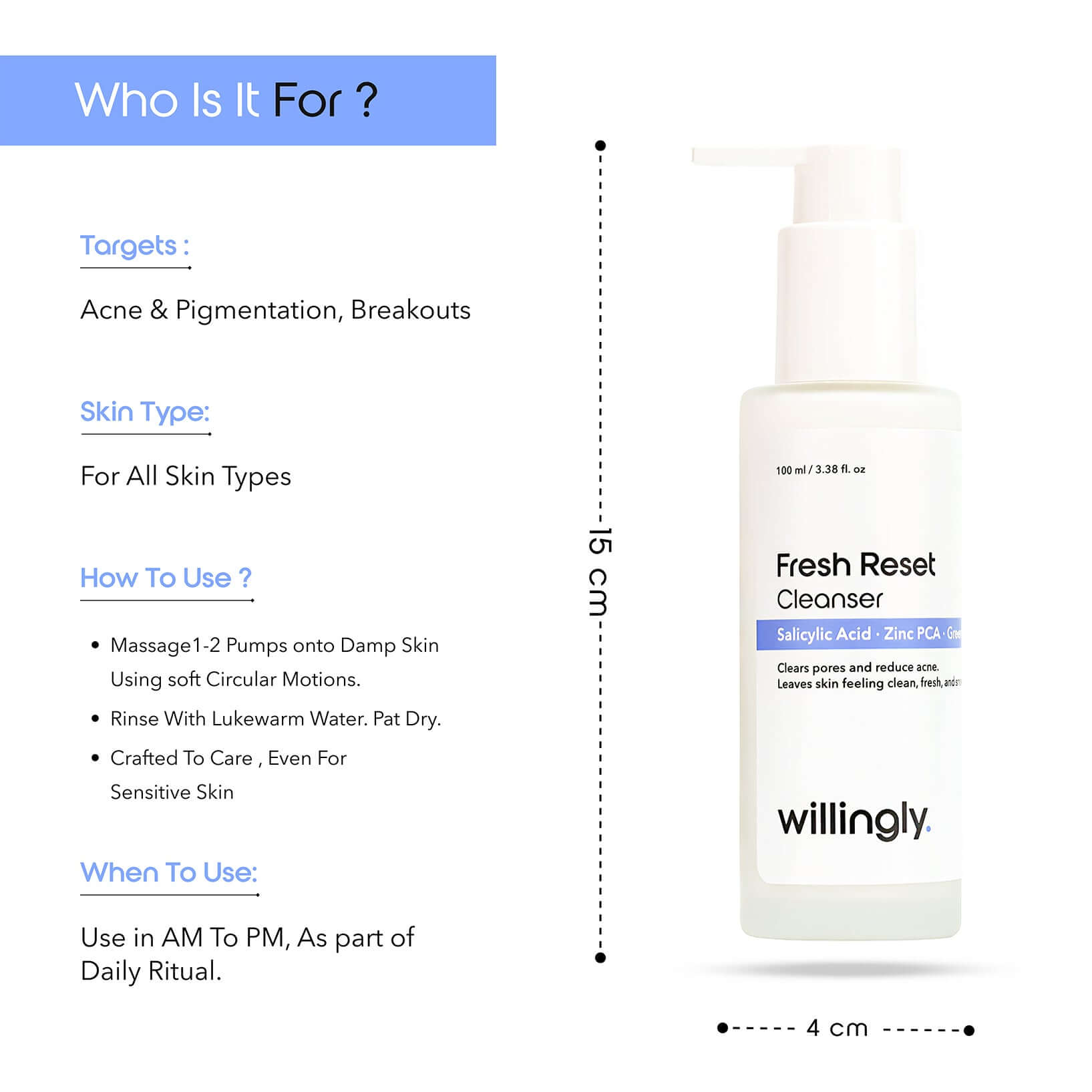 Fresh Reset Cleanser benefits and usage for oily, acne-prone, and breakout-prone skin