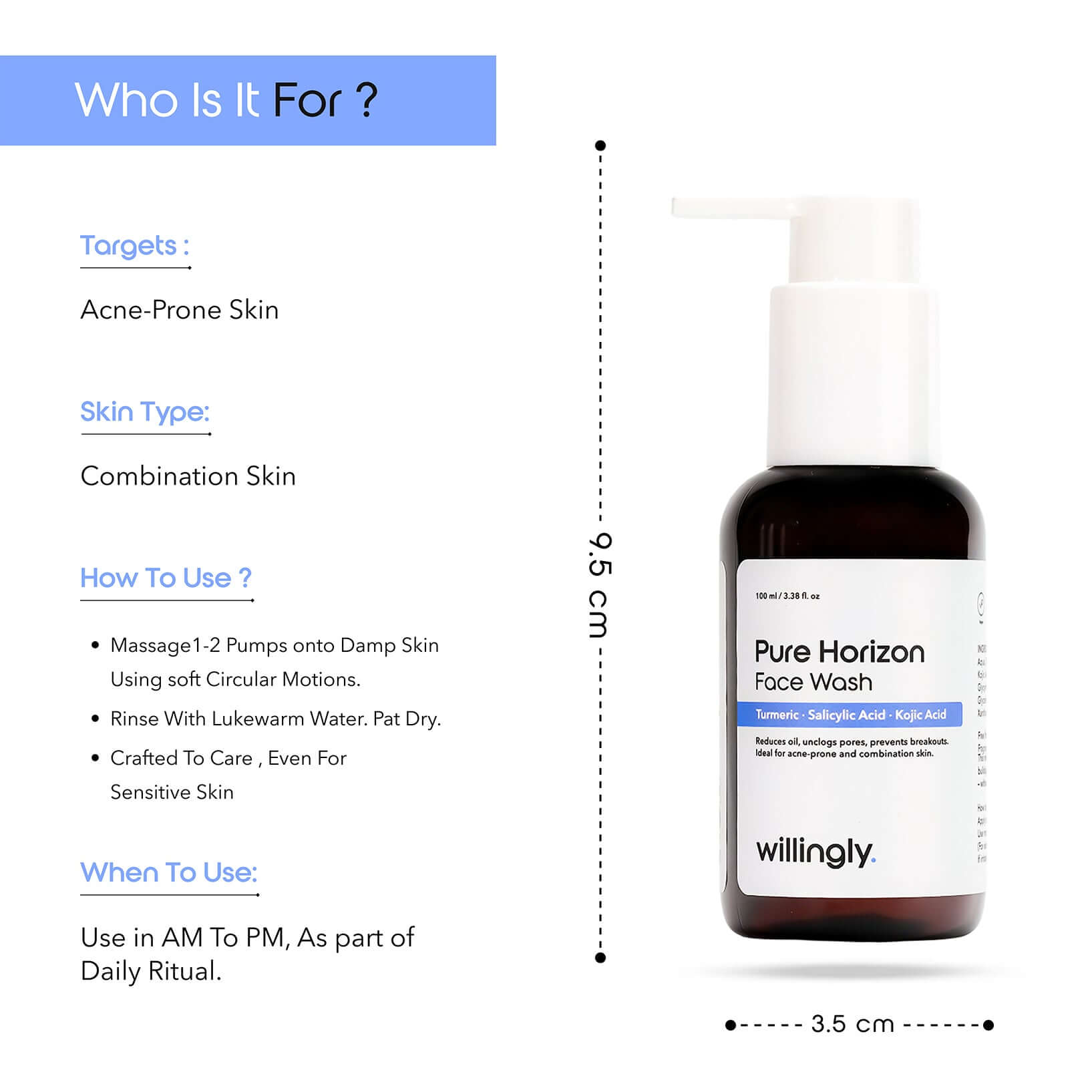 Pure Horizon Face Wash benefits and usage guide for oily, acne-prone, and combination skin